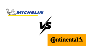 Logos de Michelin y Continental enfrentados en una comparativa de marcas de neumáticos