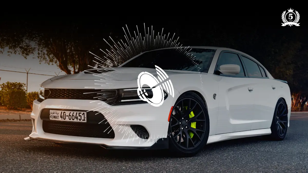 Sports car with visual sound effects, representing the power of the best car subwoofers in 2025
